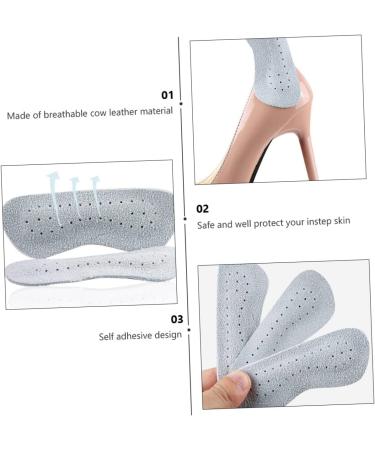 9 Pairs Anti-Wear Foot Stickers - Wear-Resistant Anti-Slip Heel Pads for High Heels | Cow Leather Cushion & Rear Heel Sticker - Grey - Buy Online on GoSupps.com