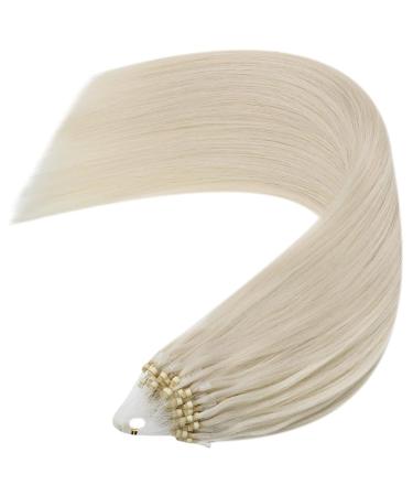 Youngsee Real Hair Microring Extensions - Platinblond 45cm Loop Hair Smooth Remy 50g #60A - Premium Quality Microring Hair Extensions - Buy Online on GoSupps.com