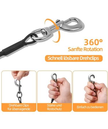 Mi Metty Tie-Out Line for Dogs | Durable Kausproof Dog Cable | 20ft (6m) for Medium to Large Dogs - Ideal for Farms | Shop Internationally - Buy Online on GoSupps.com