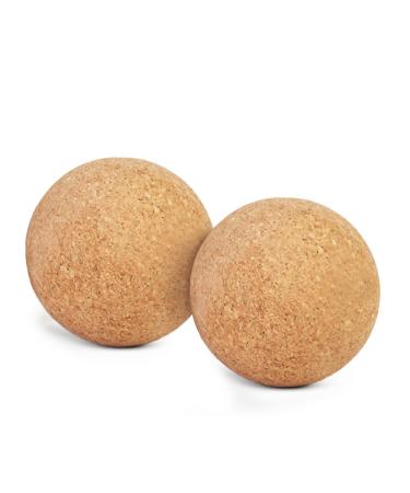 Yoga Studio massage ball made of natural cork unbranded 6 cm double pack