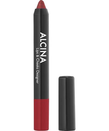 ALCINA Lips & Cheeks Designer Red - Highly Pigmented 2-in-1 Lipstick & Rouge - Velvety Matte Finish - Shop Internationally - Buy Online on GoSupps.com
