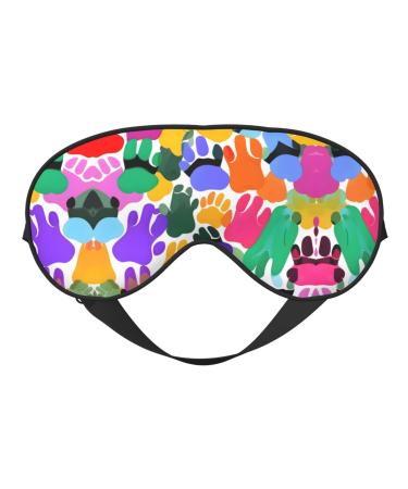Colorful Dog Paw Print Double-Sided Eye Mask Soft and Light Blocking for Enhancing Sleep Quality