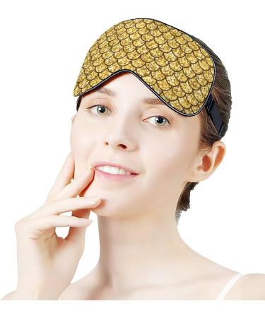 Gold Glitter Scales Sleep Mask for Women | Adjustable Eye Shades Cover with Elastic Strap - Luxurious Comfort & Style - Buy Online on GoSupps.com