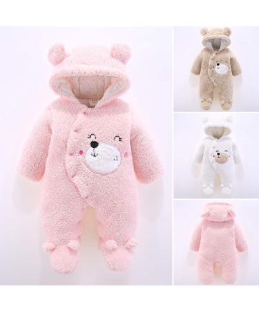 Haokaini Newborn Bear Warmer Snowsuit Hooded Romper Jumpsuit 9-12 Months Pink - Buy Online on GoSupps.com