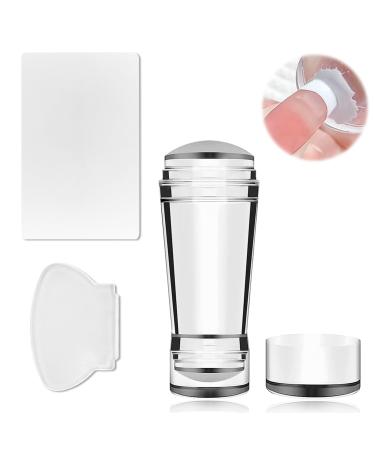 Clear nail art stamper double -end silicone nail stamp with cockroach silicone nail stamp soft clear stamp for French smile line tools for DIY nail art tools Accessories - Buy Online on GoSupps.com