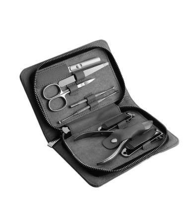 8-Piece Nail Clipper and Nail Enhancement Set with Sloping Stainless Steel Professional Nail Clipper Leather Storage Box (Color : C3)