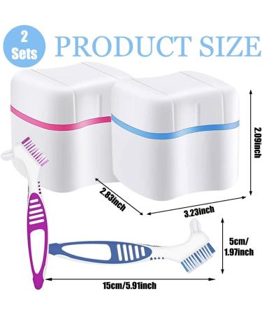 Buy Denture Care Kit: 2 Tooth Plaster Boxes & Toothbrushes for Adults | Clean & Store Your Dentures | Fast International Shipping - Buy Online on GoSupps.com