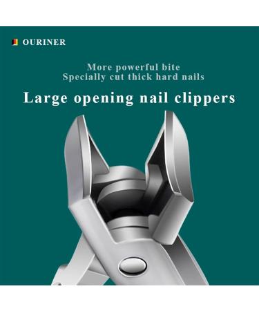 Nail Clippers Stainless Steel Wide Jaw Opening Manicure Fingernail Cutter Thick Hard Ingrown Toenail Scissors Tools (Color : Silvery Gift Set) - Buy Online on GoSupps.com