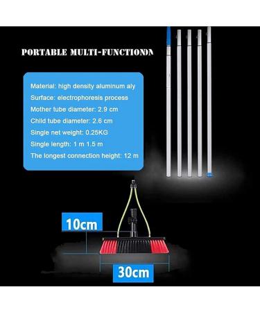 photovoltaic cleaner window cleaning pole 4-12M Water/Hose Fed Pole Cleaning Brush Equipment Window Cleaning Brush Equipment Photovoltaic Panel Cleaning 30cm Brush Head 7m 55cm Brush Head 11M/36FT - Buy Online on GoSupps.com