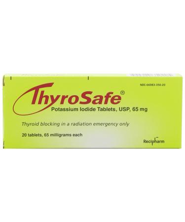 Thyrosafe Potassium Iodide Tablets 65 Mg 20-Count by ThyroSafe - Buy Online on GoSupps.com