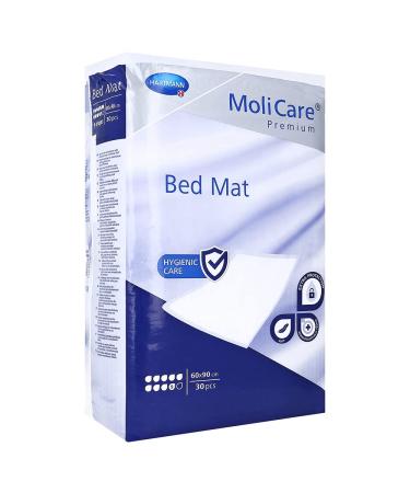 Molicare Premium Bed Mat 9 Drops: Bed protection pad with absorbent core made of cellulose flakes 60 x 90 cm 30 pieces