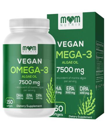 Fish Oil Alternative - Vegan Omega 3 Supplement Algae Oil DHA EPA DPA - Plant Based Omega 3 Fatty - Organic & Non-GMO - 150 Softgels