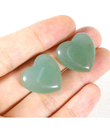 Soulful Healing Green Aventurine Crystal Heart Pocket Stones - 20mm (2pcs) for Reiki, Meditation, and Stress Relief - Buy Online on GoSupps.com