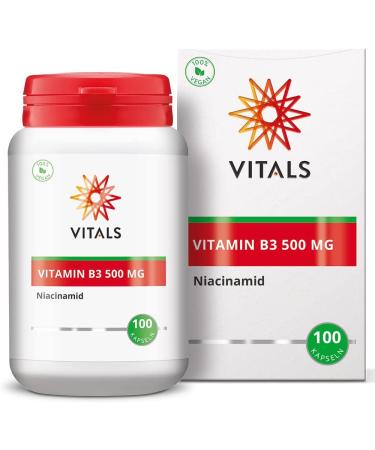 Buy Vitals Vitamin B3 500mg - 100% Vegan Niacinamide Capsules - No Niacin Flush - High-Potency Formula - Buy Online on GoSupps.com