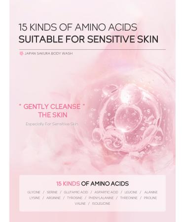 Japanese Cherry Blossom Body Wash 200ml | Moisturizing & Exfoliating Cleanser with 15 Amino Acids for Dry Skin | Hydrate Rough Skin for Men & Women - Buy Online on GoSupps.com