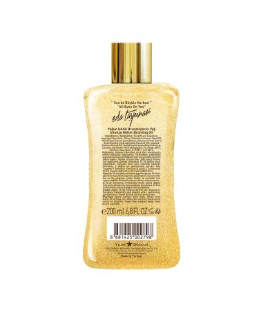Eda Taspinar Bronze Intense Glitter Tanning Oil - Sparkly Dark Mediterranean Tan SPF 0 200ml - All Eyes On You - Buy Online on GoSupps.com