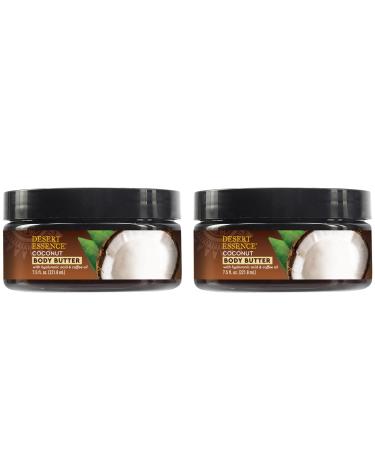 Desert Essence Coconut Body Butter 7.5oz Hyaluronic Acid & Coffee Oil Deeply Moisturizing and Nourishing Antioxidant Rich Moisture Rich Botanicals Coconut Oil & Moringa Oil