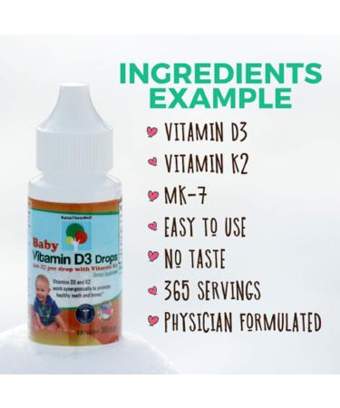 Vitamin D & K Drops for Bone & Teeth Health | 365 Servings | 0.36 fl oz - Buy Online on GoSupps.com