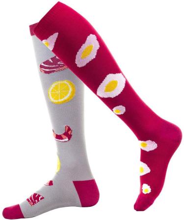 B/H Compression Socks for Men & Women - Perfect for Running Climbing & Balance Bike - Red Gray L - International Shipping Available - Buy Online on GoSupps.com