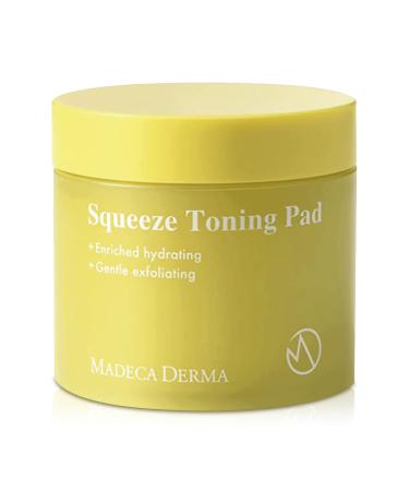 MADECA DERMA Squeeze Toning Facial Pad Hydration & Exfoliation with Prickly Pear Cactus Centella Asiatica and Low-pH Toner Essence Korean Skincare with 100% Pure Cotton Pads(70 Pads / 4.73 fl oz) Squeeze Toning Pad