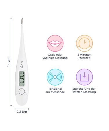 Ovy Basal Thermometer for Ovulation Tracking + Free App | Natural Family Planning & Fertility Test - Buy Online on GoSupps.com