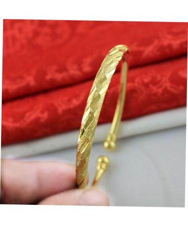 Zerodeko 2 Pcs Cuff Bangle Friend Bracelet Gifts Open Bangle Gold Women Bracelet Open Bracelets Golden Bangle Bracelet Open Gold Cuff Kids Bracelet Golden Bracelet Miss Personality Jewelry 5.8X0.6CMx2pcs As Shownx2pcs - Buy Online on GoSupps.com
