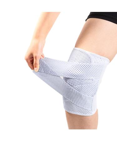 NELLHOMY Professional Knee Brace with Side Stabilizers Medical Knee Support for Knee Pain Adjustable Knee Compression Sleeve Support with Ultra-Soft Bandage for Women Arthritis ACL Workout(White S) Small White - Buy Online on GoSupps.com