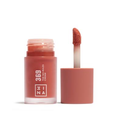 3ina make -up - The no -rules Cream 369 - pink brown - Liquid blush for eyes lips cheeks - blush with sweet almond oil - cream blusher for natural and bright finish - vegan - cruelty free