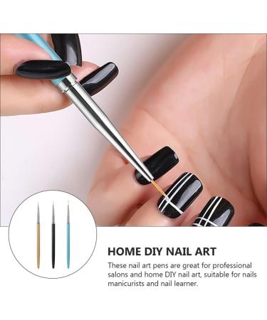 Shop Minkissy 3-Piece Nail Art Pen Set - DIY Manicure Brushes for Perfect Nail Designs | International Shipping - Buy Online on GoSupps.com