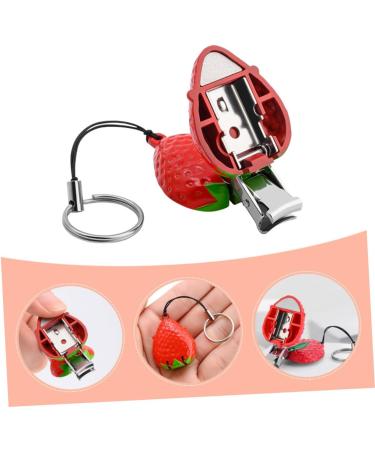 Ipetboom Strawberry Nail Scissors Manicure Tools Portable Fingernail Clipper Portable Toenail Clippers Pedicure Nippers Portable Nail Clipper Fold Key Chain Travel Stainless Steel Red - Buy Online on GoSupps.com