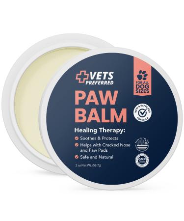 Vets Preferred Paw Balm Pad Protector for Dogs  Dog Paw Balm Soother  Heals, Repairs and Moisturizes Dry Noses and Paws  Ideal for Extreme Weather Season Conditions - 2 Oz