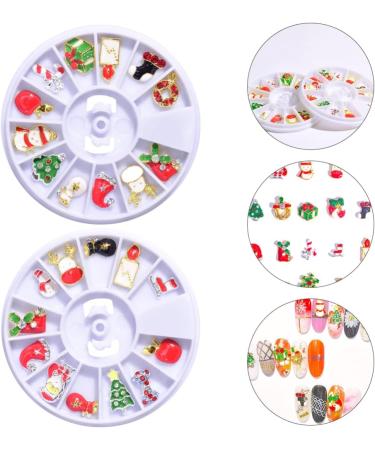 2 Boxes Christmas Nail Stickers Reindeer Nail Charm Santa Nail Charms Xmas Enamel Charm Christmas Flatbak Snowman Manicure Charms Christmas Nail Rhinestones 3d Miniature Pan Alloy - Buy Online on GoSupps.com