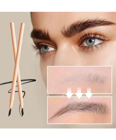 Pousbo 2023 Waterproof Wooden Eyebrow Pencil - 2PCS Dark Brown - Buy Online on GoSupps.com