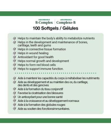Nature's Bounty B Complex w/Folic Acid plus Vitamin C Helps Metabolize Carbohydrates 100 Softgels B Complex Unflavored 100 count (Pack of 1) - Buy Online on GoSupps.com