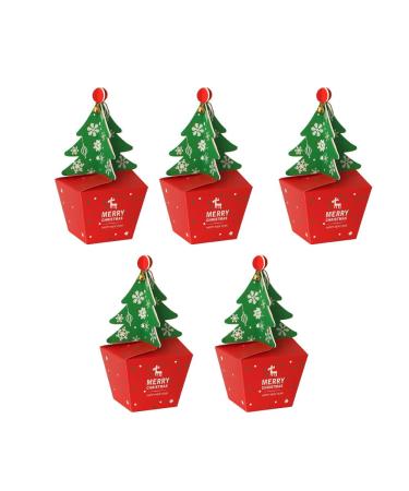 Generic 5PCS Christmas Candy Boxes Wedding Favor Boxes Add to the Christmas Atmosphere for Anniversary Birthday Parties Large 5PCS