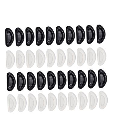Minkissy 20 pairs of glasses nose pads glass frame nasal cushion Glass frame nasal support anti-slip nose pads nasal cushion glass accessories black nasal pillow glasses supply.