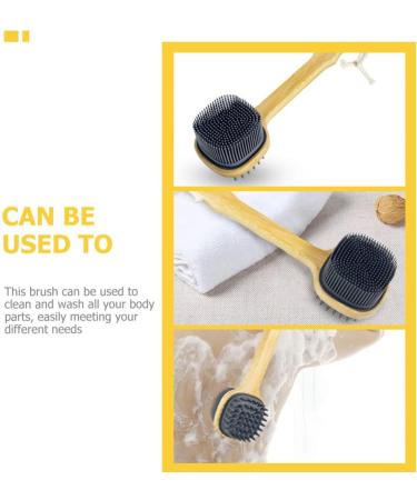 FRCOLOR Loofah Handle Back Scrubber - Silicone Brush for Exfoliation & Massage - Buy Online on GoSupps.com