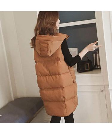 Buy Haiorziyou Women s Warm Hooded Zipper Stepp Jacket - Sleeveless Winter Coat XXL Khaki | Outdoor Long Parka - Buy Online on GoSupps.com