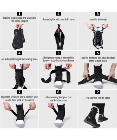 Kuangmi Ankle Brace Lace Up with Stabilizers & Fixing Belt - Small Size | Support & Protection for Strength - 1 Piece - Buy Online on GoSupps.com