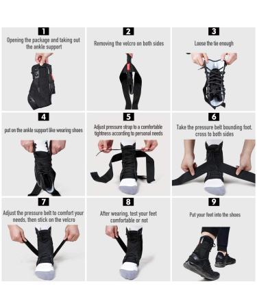 Kuangmi Ankle Bandage with Side Support & Adjustable Belt - Size L (42-44) - Starch Protection for Injuries | International Shipping - Buy Online on GoSupps.com