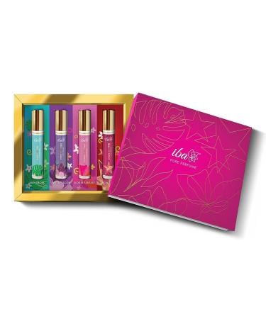 Perfume Gift Set for Women (4 * 10 ml) Luxury Scent Aqua Fruity Floral Woody Musky & Spicy Fragrance with Long Lasting | Roll on Perfume Set | Alcohol-Free