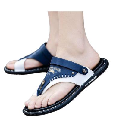 Orthopedic Sandals Men's Non-Slip Flat Sandals With Orthopedic Toe Ring Comfort Orthopedic Large Toe Bone Correction Flip Flops Suitable for Summer Outdoor Travel 9 Blue