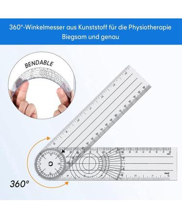 Xeodaun 4 Pieces Goniometer Physiotherapy 360 Degree Rotation Protractor Physiotherapy PVC for Physiotherapy Sports Therapy - Buy Online on GoSupps.com