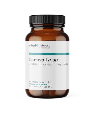 Adapt Naturals Bio-Avail Mag - Bioavailable High Absorption Magnesium Supplement- Chelated Magnesium Bisglycinate Capsules- Sleep Stress Relief Joint Support Supplement- 60 Capsules