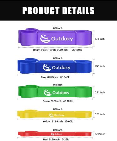 Buy Resistance Bands Set of 5 - Heavy Duty Pull Up Assistance & Door Anchor for Effective Muscle Training - Portable Exercise Bands for Men & Women - Buy Online on GoSupps.com
