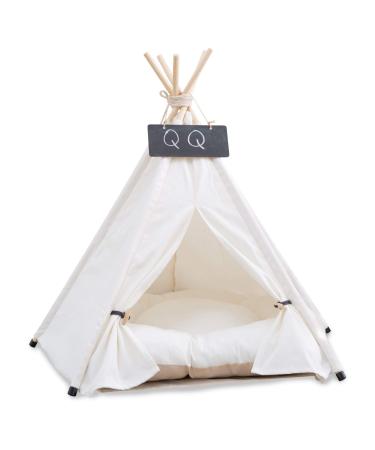 Pet Teepee with Cushion for Dogs and Cats Puppies House with Bed Pet Tent Bed Indoor Outdoor Modern