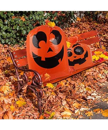 DYIASY Halloween Pumpkin Leaf Lawn Bags - 6 Large Plastic Yard Waste Bags for Fall & Halloween Decor - Buy Online on GoSupps.com