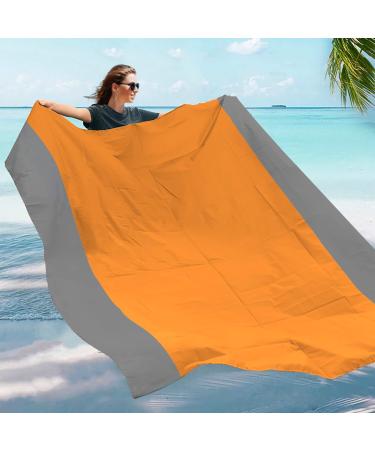 BREENHILL Large Beach Blanket Oversized Beach Mat Intimate Choice of Beach Accessories for Outdoor Travel Camping Hiking Good Gift (L-OrangeGrey) 83x79 Inches Orangegrey