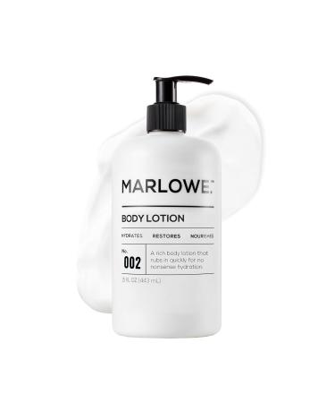 MARLOWE. Body Lotion for Men 15 oz Pump Hydrating & Nourishing Daily Moisturizer for Dry Skin Non-Oily Clean Vegan Formula with Aloe Vera & Amino Acids Original Fresh Sage & Fir Scent