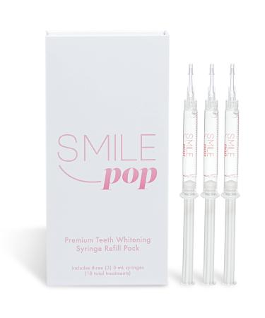 Smile Pop Premium Teeth Whitening Gel Syringes Mint Flavor Three 3ML 35% carbamide peroxide - Helps to Remove Blemishes of coffee wine smoking etc Gluten free Non-GMO teeth whitening gel for tray